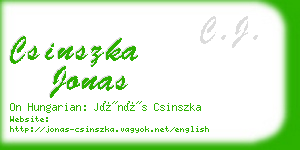 csinszka jonas business card